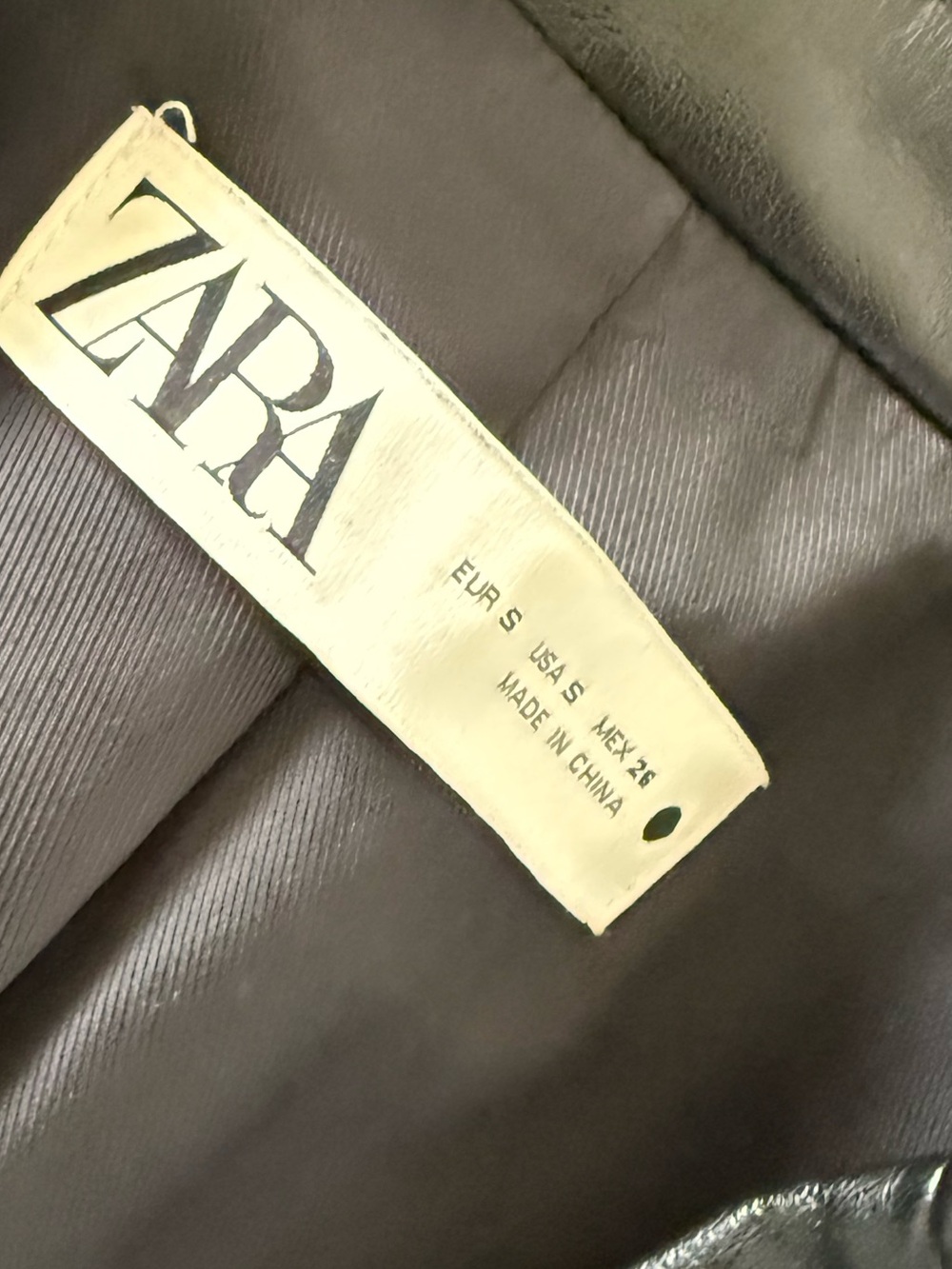 Zara Black Faux Leather Blazer with Gold Button - Picture 3 of 3